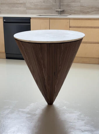 Cone table (grain feeder upcycled)