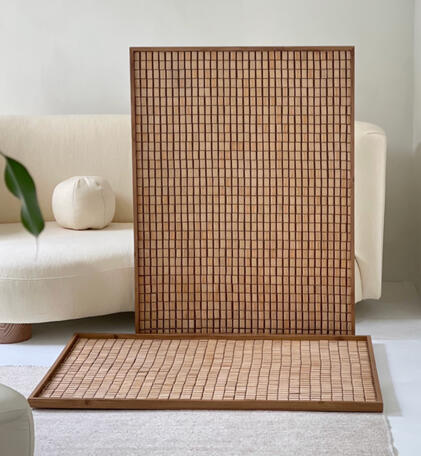Bamboo mat wall art